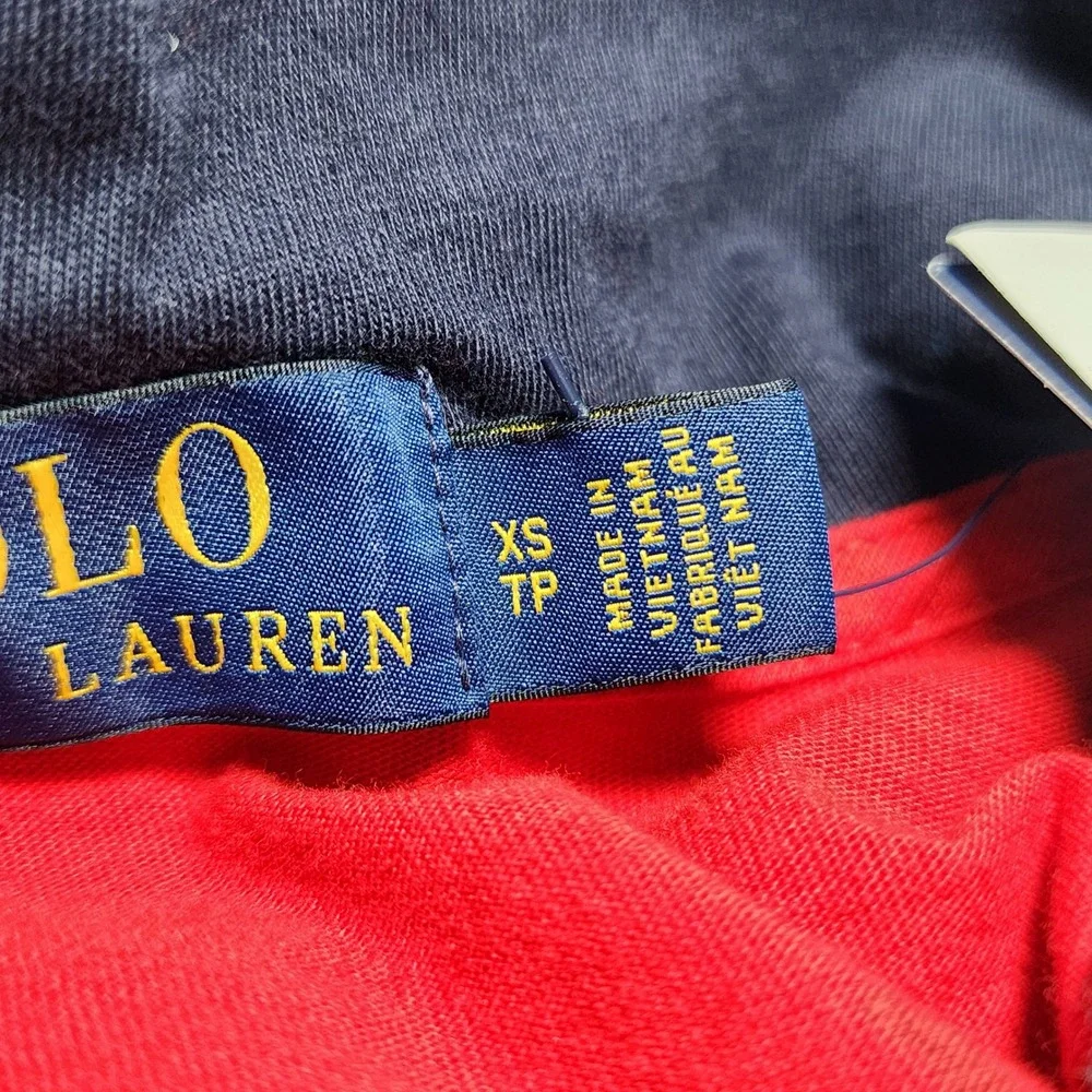 Polo Ralph Lauren Colorblock Hooded‎ Long Sleeve T Shirt Mens XS Classic Retro